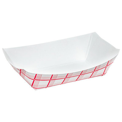 NFT1 1LB RED PLAID FOOD TRAY
